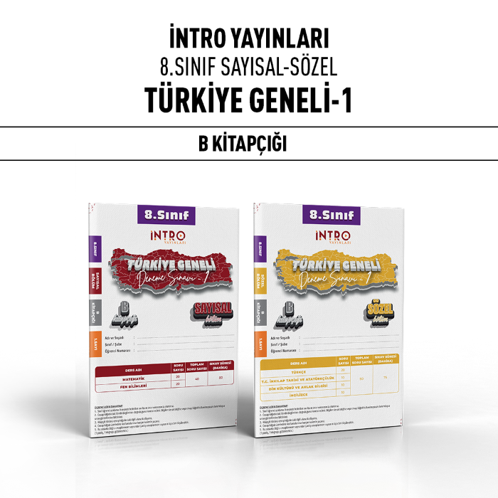 İNTRO 08.SINIF TÜRKİYE GENELİ SAY/SÖZ 1-B -25-26